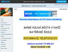 Tablet Screenshot of materskaskolaklegova.websnadno.cz